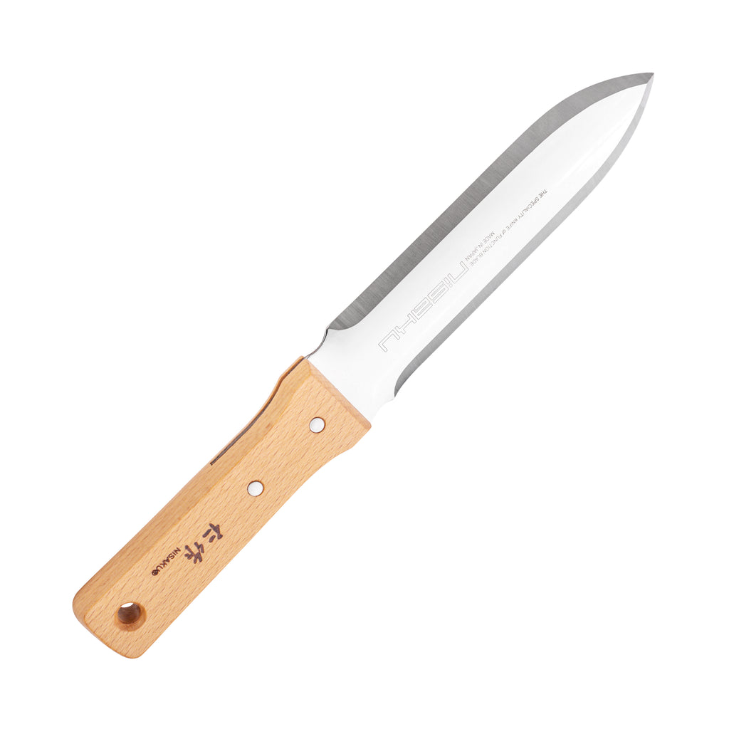 NISAKU NJP640 HORI HORI RYOHBAGATA Japanese Stainless Steel Weeding Knife, 7.25-Inch Blade
